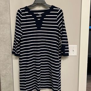 Navy Stripped Dress. Side pockets. Worn 2 times.